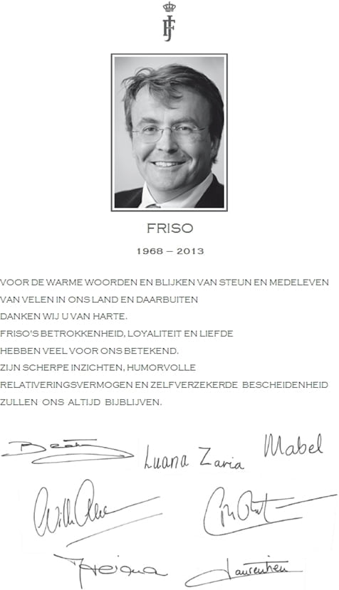Dankwoord koninklijke familie